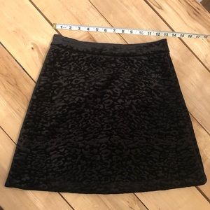 Leopard print velvet mini skirt